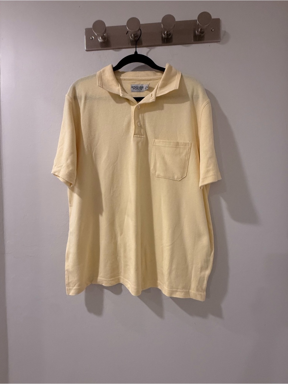 Windham Pointe Classic Short-Sleeve Polo with Chest Pocket - Pale Yellow